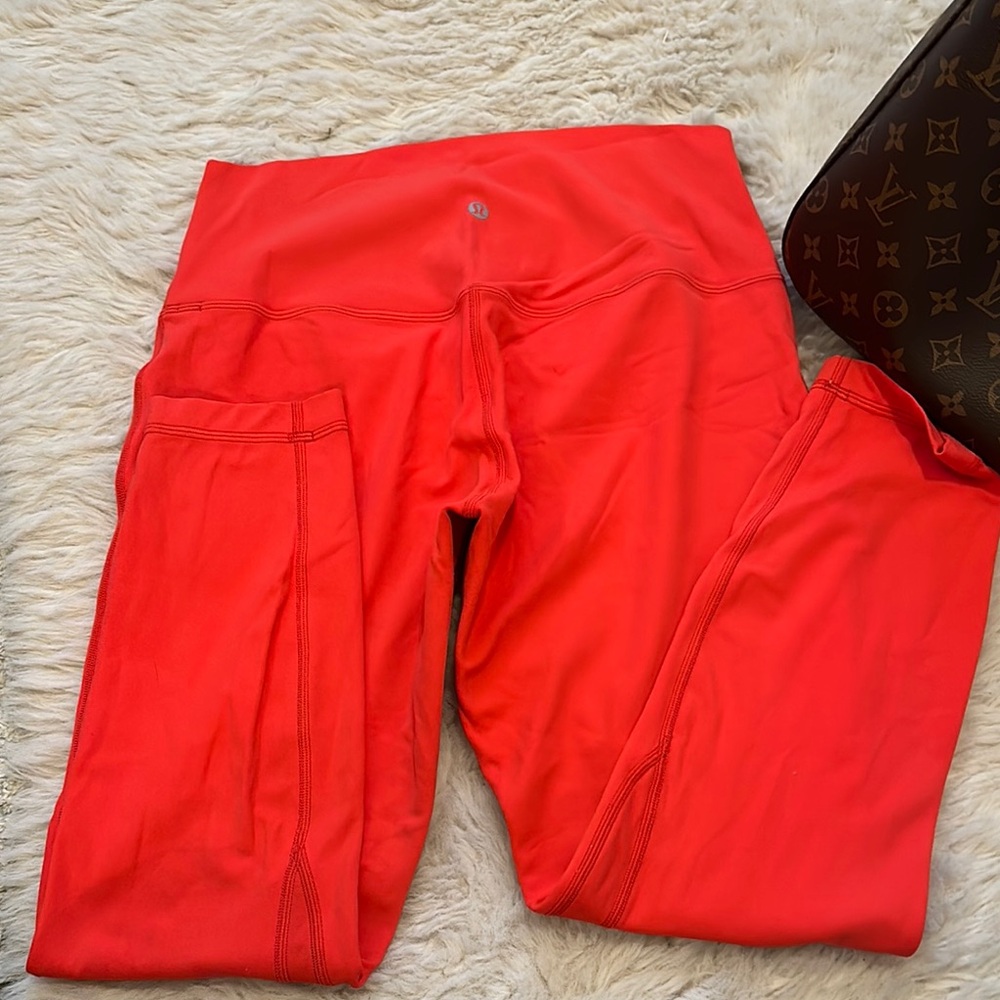 LuluLemon Red High-Waisted Leggings